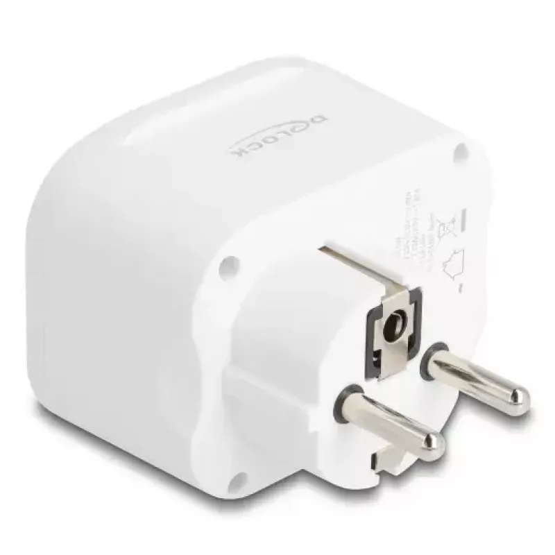 Adattatore per spina di rete DeLOCK 11498 tipo E/F ibrido tipo F bianco