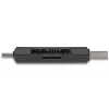 Lettore di schede DELOCK USB 5 Gbps USB Type-C / Type-A per SD e MicroSD, nero, 5000 Mbit/s, 21×77×10 mm