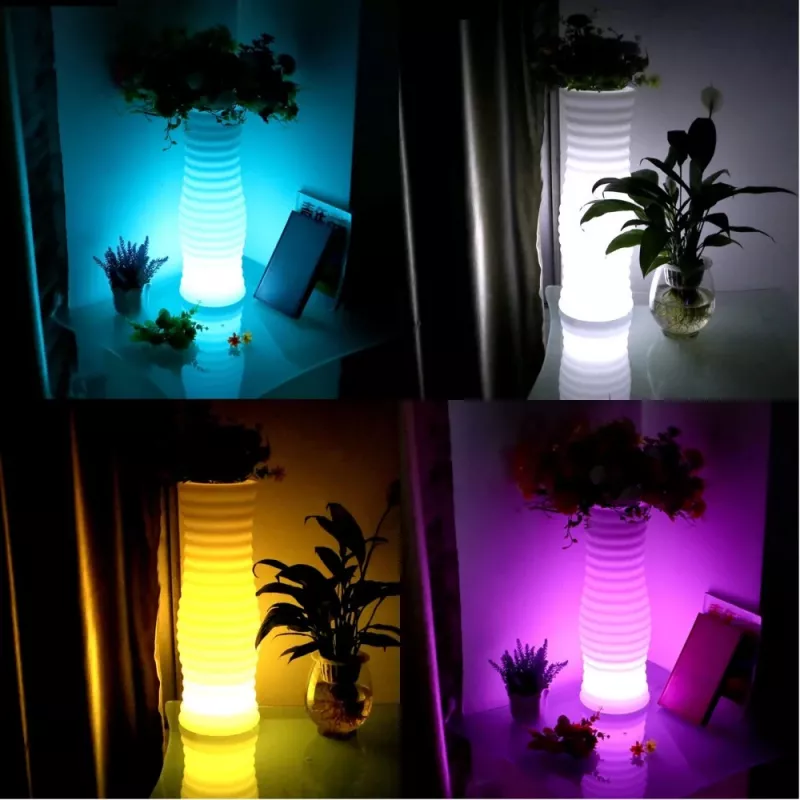 Techly I-LED vaso da fiori bianco plastica 1 pz.