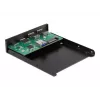 Pannello frontale DeLOCK 3,5 pollici USB 5 Gbit/s 1 x USB Type-C + 2 x USB Type-A + slot SD e micro-SD