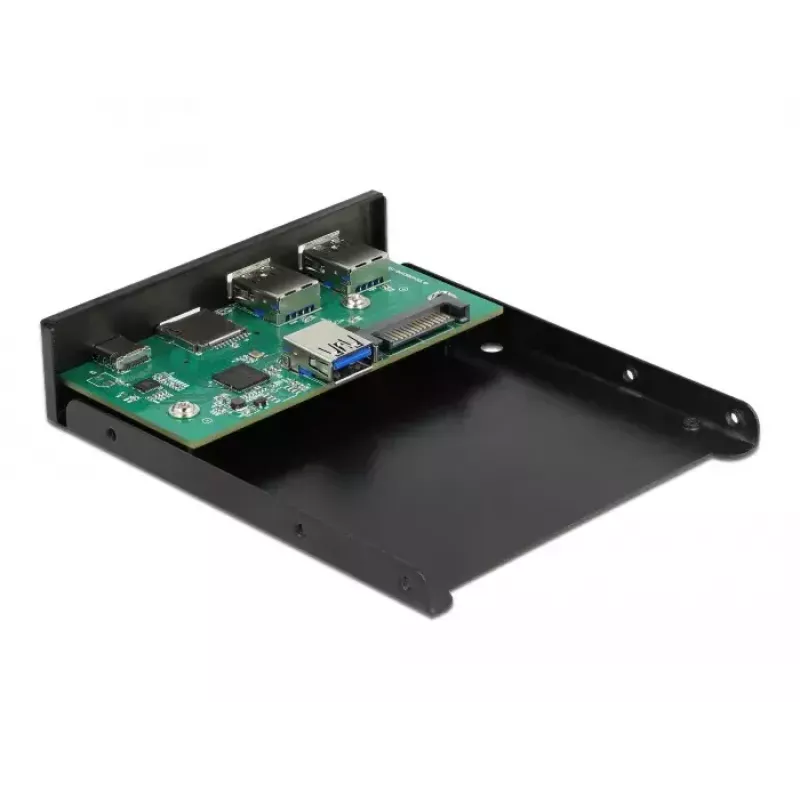 Pannello frontale DeLOCK 3,5 pollici USB 5 Gbit/s 1 x USB Type-C + 2 x USB Type-A + slot SD e micro-SD