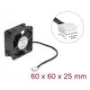 Ventola per case PC DELOCK 6 cm (60x60x25 mm) 12 V DC, cuscinetto a sfere, nero