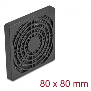 Griglia per ventola DELOCK 67311, ABS, nero, 87×87 mm, interasse di montaggio 71,5×71,5 mm