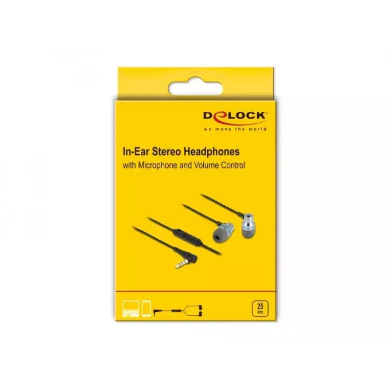 Cuffia DeLOCK 27183 auricolari in-ear jack 3,5 mm microfono controllo del volume