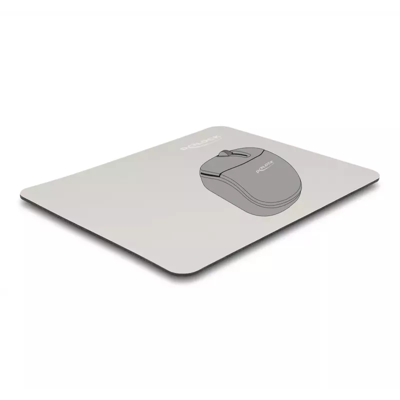DELOCK 12147 Tappetino per mouse grigio 180x220 mm gomma antiscivolo