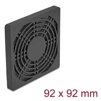Griglia per ventola DELOCK 67312, ABS nero, 96,5×96,5 mm, schema di montaggio 92,5×92,5 mm