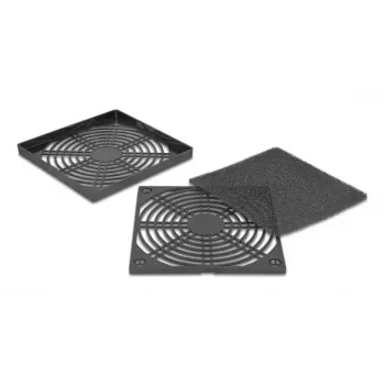 Griglia per ventola DELOCK 67313, ABS nero, 125×125 mm, fori di montaggio 105×105 mm