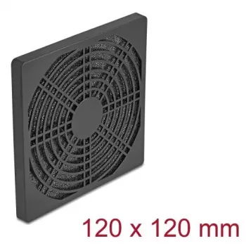 Griglia per ventola DELOCK 67313, ABS nero, 125×125 mm, fori di montaggio 105×105 mm