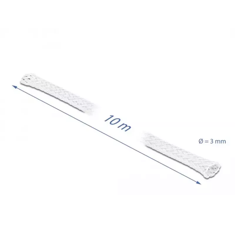 Guaina a treccia DeLOCK 20692 10 m x 3 mm bianco
