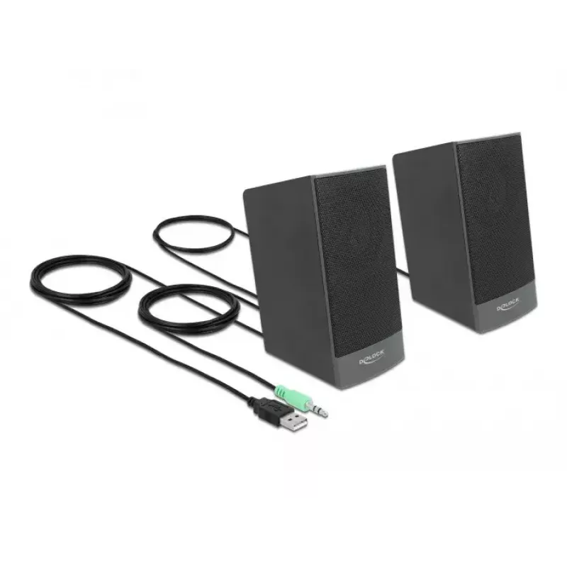 Diffusori stereo DELOCK 27001, 2.0, alimentati USB