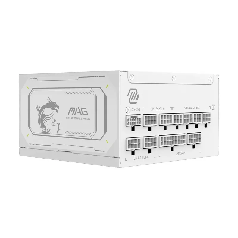 Alimentatore MSI MAG A1000GL PCIE5 WHITE 1000 W ATX 24-Pin, 80 PLUS Gold, ventola 135 mm