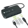 Techly IDATA USBC-HUB5WL AV extender trasmettitore e ricevitore AV nero