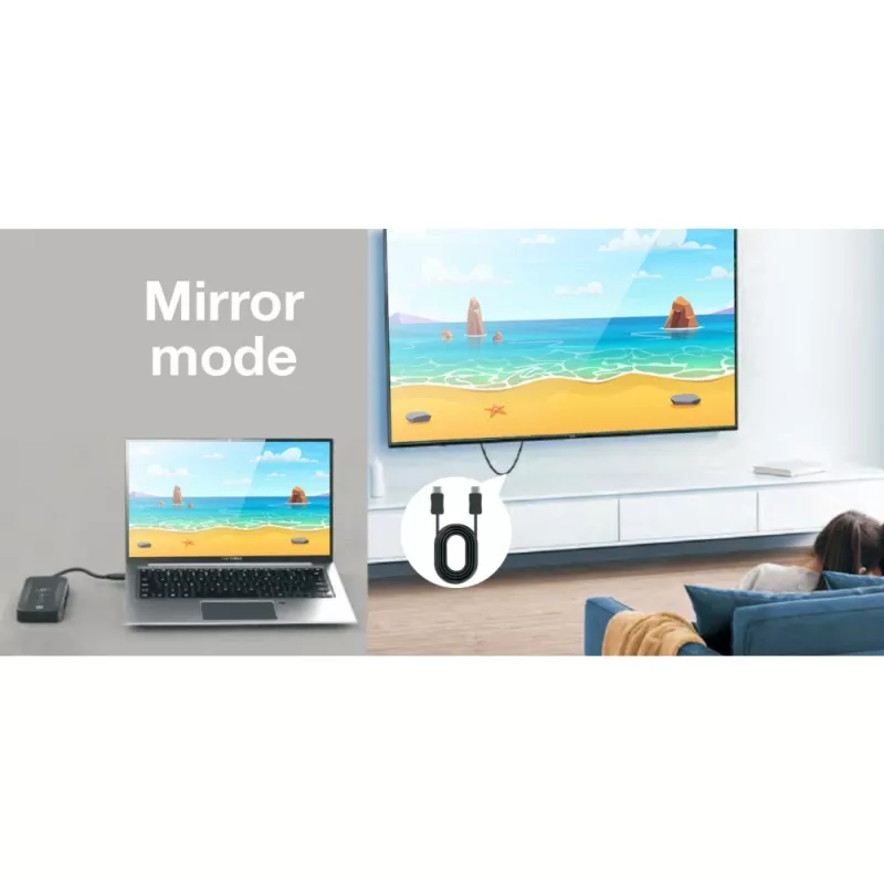 Techly IDATA USBC-HUB5WL AV extender trasmettitore e ricevitore AV nero