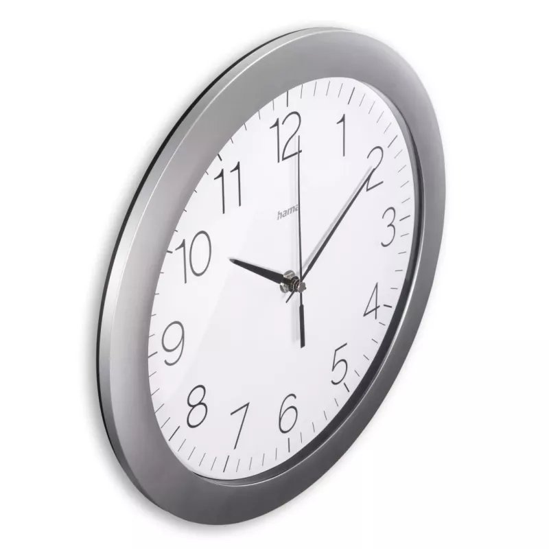 Hama Teneriffa orologio analogico rotondo argento, bianco