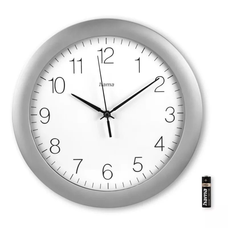 Hama Teneriffa orologio analogico rotondo argento, bianco