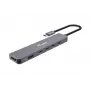Adattatore multifunzione Equip USB-C 6 in 1, HDMI 4K/30Hz, USB-C x4, USB-A x1, 5Gbps, 100W USB PD