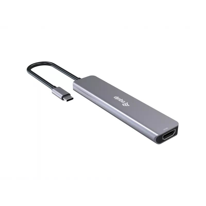 Adattatore multifunzione Equip USB-C 6 in 1, HDMI 4K/30Hz, USB-C x4, USB-A x1, 5Gbps, 100W USB PD