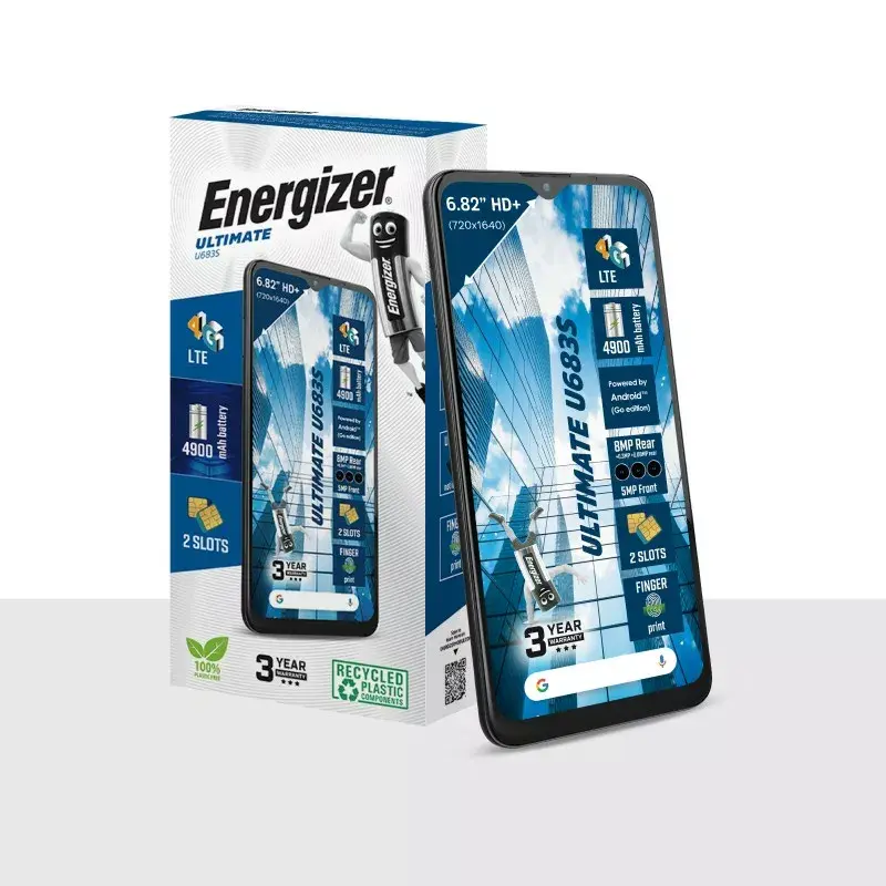 Smartphone Energizer U683SEU, display 6,82 pollici, 2 GB RAM, 64 GB, nero