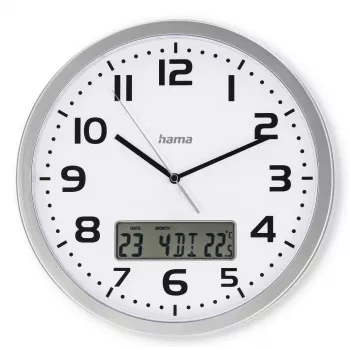 Hama 00185878 orologio da parete/da tavolo analogico rotondo argento, bianco