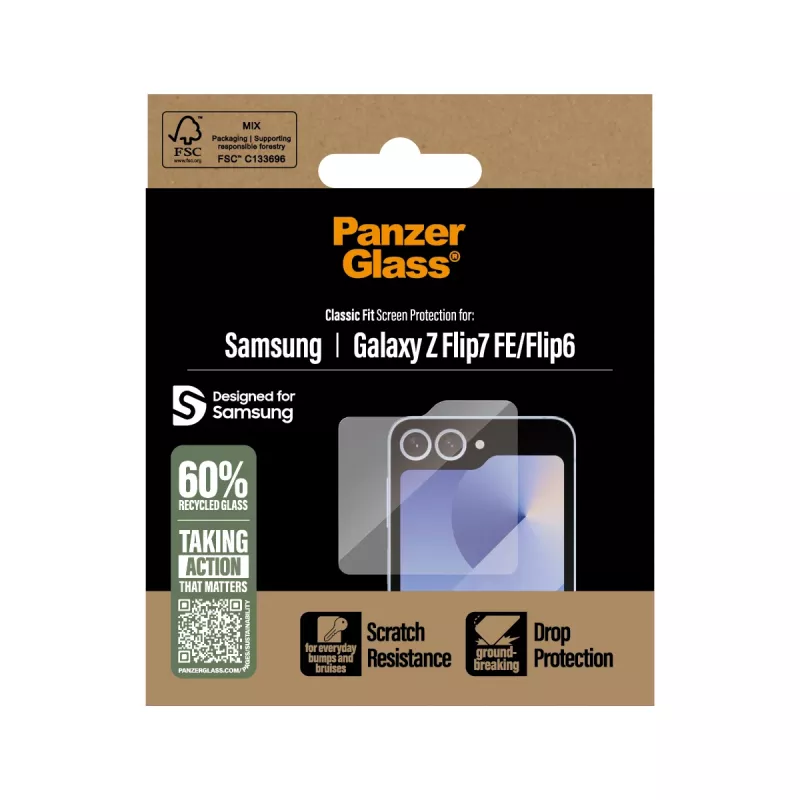 PanzerGlass® protezione display Samsung Galaxy Z Flip7 FE | Flip6 | Classic Fit