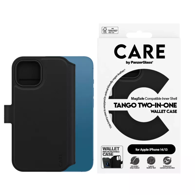 Cover PanzerGlass CARE by Feature Case Tango Two-in-One Wallet compatibile MagSafe iPhone 14 13