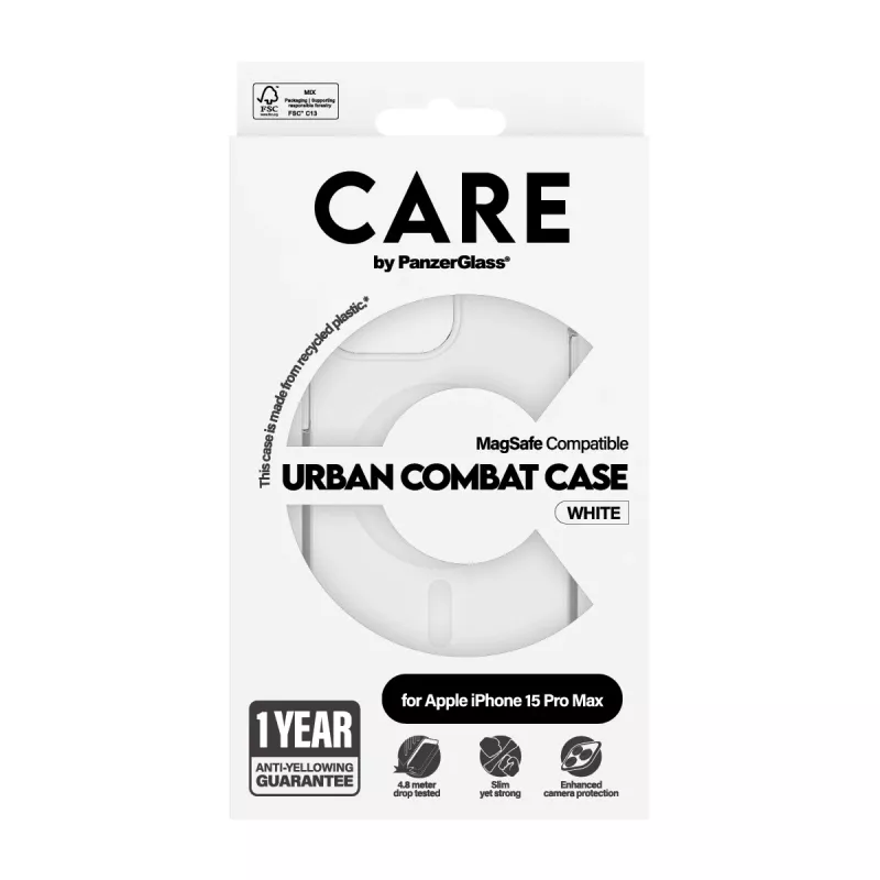 Custodia PanzerGlass CARE™ by ® Urban Combat trasparente con MagSafe bianco iPhone 15 Pro Max