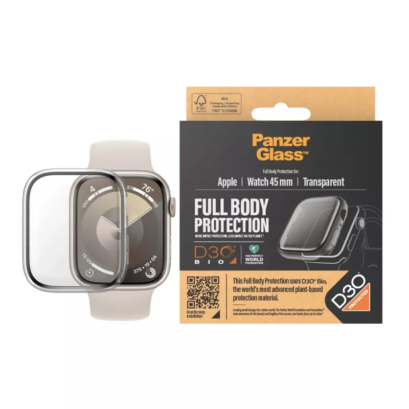 Custodia full body PanzerGlass ® trasparente con D3O® Apple Watch Series 9 | 45mm
