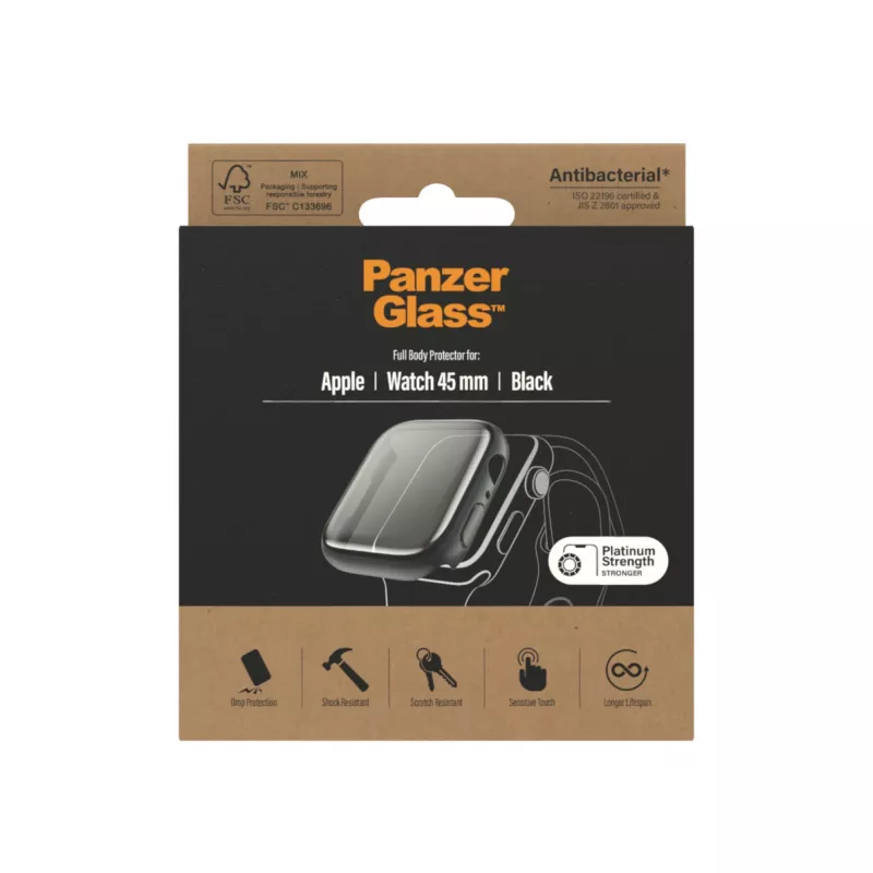 Custodia full body PanzerGlass ® Apple Watch Series 9 | 8 | 7 | 45 mm | nero