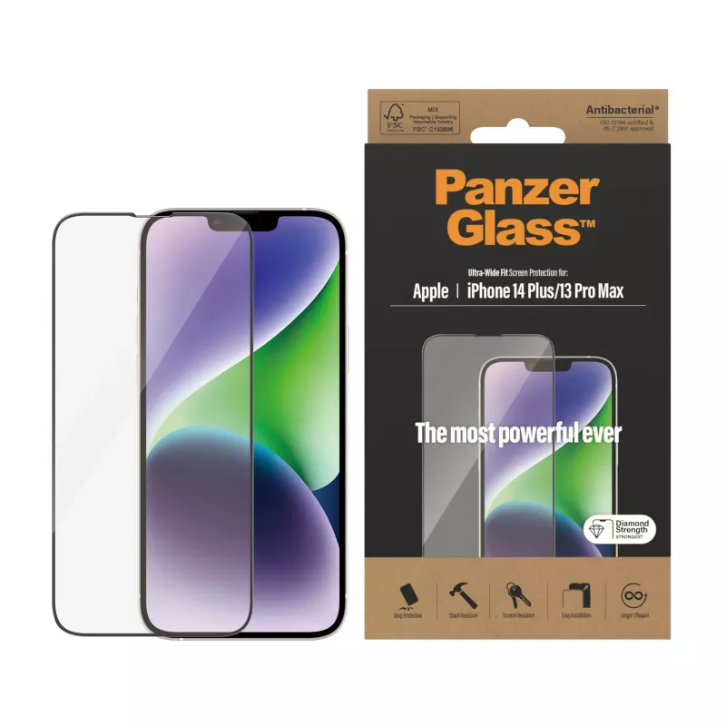 Pellicola per display PanzerGlass Apple iPhone 14 Plus 13 Pro Max Ultra-Wide Fit antigraffio antiurto