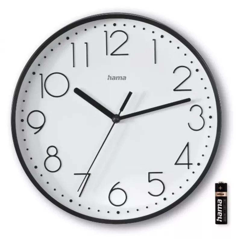 Hama Salina Orologio al quarzo rotondo nero, bianco
