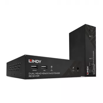 Lindy extender Cat.6 dual head HDMI, USB e RS-232 100 m