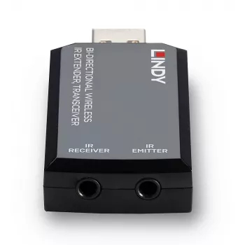 Lindy extender IR wireless bidirezionale, ricetrasmettitore, trasmettitore e ricevitore AV, 150 m, con filo, nero