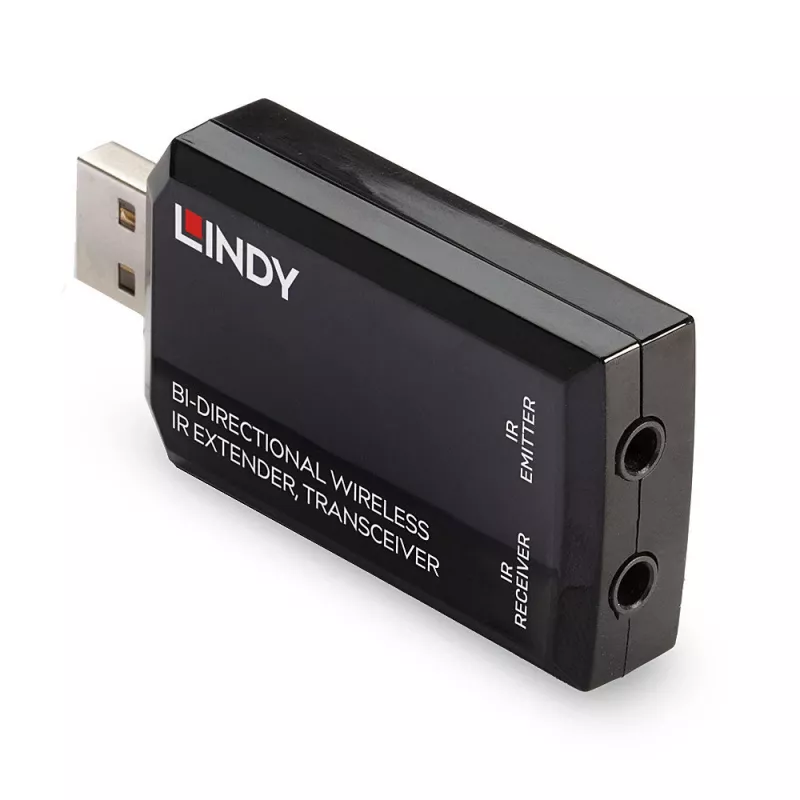 Lindy extender IR wireless bidirezionale, ricetrasmettitore, trasmettitore e ricevitore AV, 150 m, con filo, nero