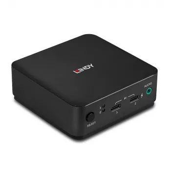 Lindy switch KVM 2 porte Type-C, DisplayPort 1.2, 3840 x 2160 pixel, 4K Ultra HD, grigio