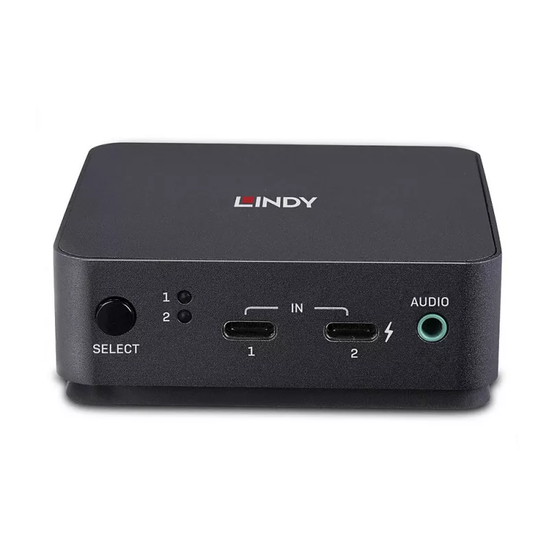 Lindy switch KVM 2 porte Type-C, DisplayPort 1.2, 3840 x 2160 pixel, 4K Ultra HD, grigio