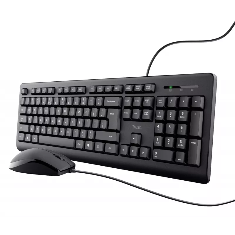 Trust TKM-250 tastiera mouse inclusi ufficio USB QWERTZ tedesco nero