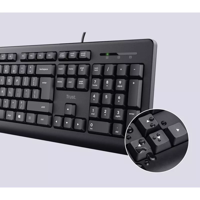 Trust TKM-250 tastiera mouse inclusi ufficio USB QWERTZ tedesco nero