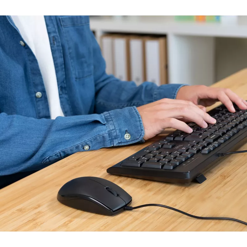 Trust TKM-250 tastiera mouse inclusi ufficio USB QWERTZ tedesco nero