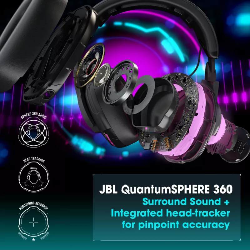 JBL Quantum One NERO, con filo, gaming, 20 - 20000 Hz, 526 g, cuffie, nero