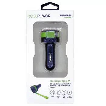 Caricabatterie mobile RealPower 257635 universale nero verde