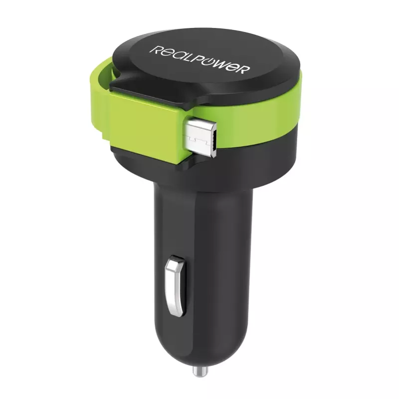 Caricabatterie mobile RealPower 257635 universale nero verde