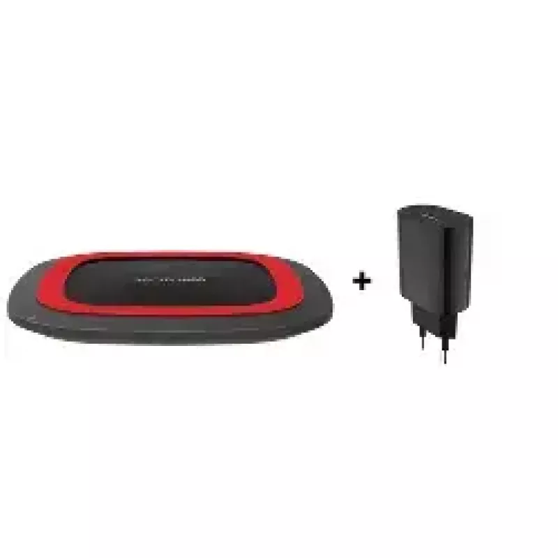 Caricabatterie wireless RealPower FreeCharge-10 smartphone nero rosso