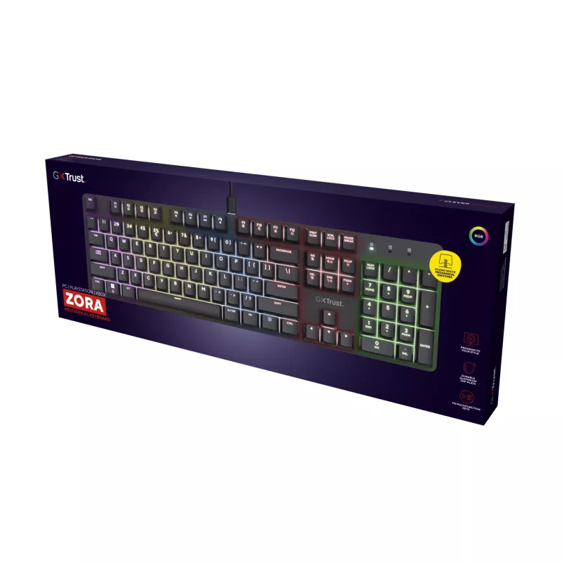 Tastiera gaming Trust GXT 871 Zora meccanica USB RGB nero