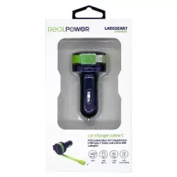 Caricabatterie mobile RealPower 257636 universale nero verde