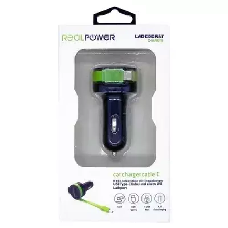 Caricabatterie mobile RealPower 257636 universale nero verde