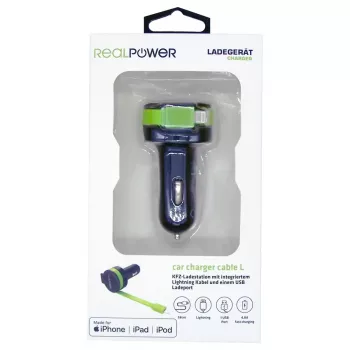 Caricabatterie mobile RealPower 257637 universale nero verde