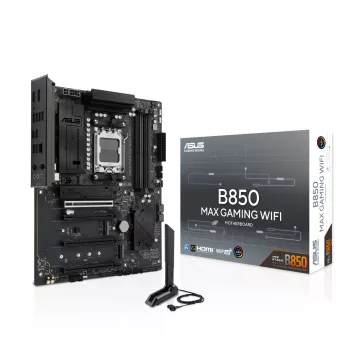 Scheda madre ASUS B850 MAX GAMING WIFI Socket AM5 ATX, AMD B850, DDR5, 4 DIMM, 256 GB, Wi‑Fi 6E, Ethernet 2.5Gb