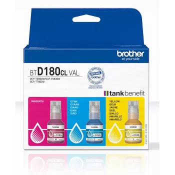 Flaconi d'inchiostro originali Brother BTD180CLVAL 3 pezzi Ciano Magenta Giallo