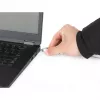 Manhattan lucchetto combinazione universale per laptop per Noble Wedge®, Nano e K-Slot, lucchetto antifurto 3-in-1 per notebook, combinazione a 4 cifre reimpostabile, 1,8 m, cavo in acciaio al carbonio antitaglio, rivestimento in PVC traslucido, argento