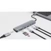 Manhattan dock/hub USB-C con lettore di schede, porte (x5): HDMI, USB-A (x2) e USB-C (x2), con Power Delivery (PD) 100W – richiede caricabatterie USB-C esterno (non incluso). Alimentato via USB (nessun alimentatore esterno necessario) quando PD non è utilizzato